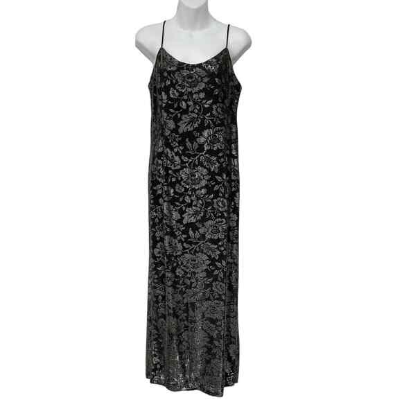 jessica mcclintock gunne sax silver full length prom formal dress size 13/14 Y2K - Picture 1 of 7